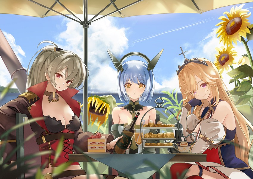 jean bart, richelieu, and gascogne (azur lane) drawn by manjirou_(manji_illust)