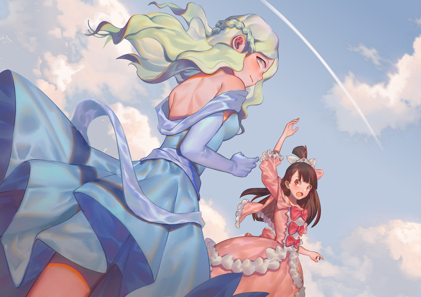 kagari atsuko and diana cavendish (little witch academia) drawn by yzrirido
