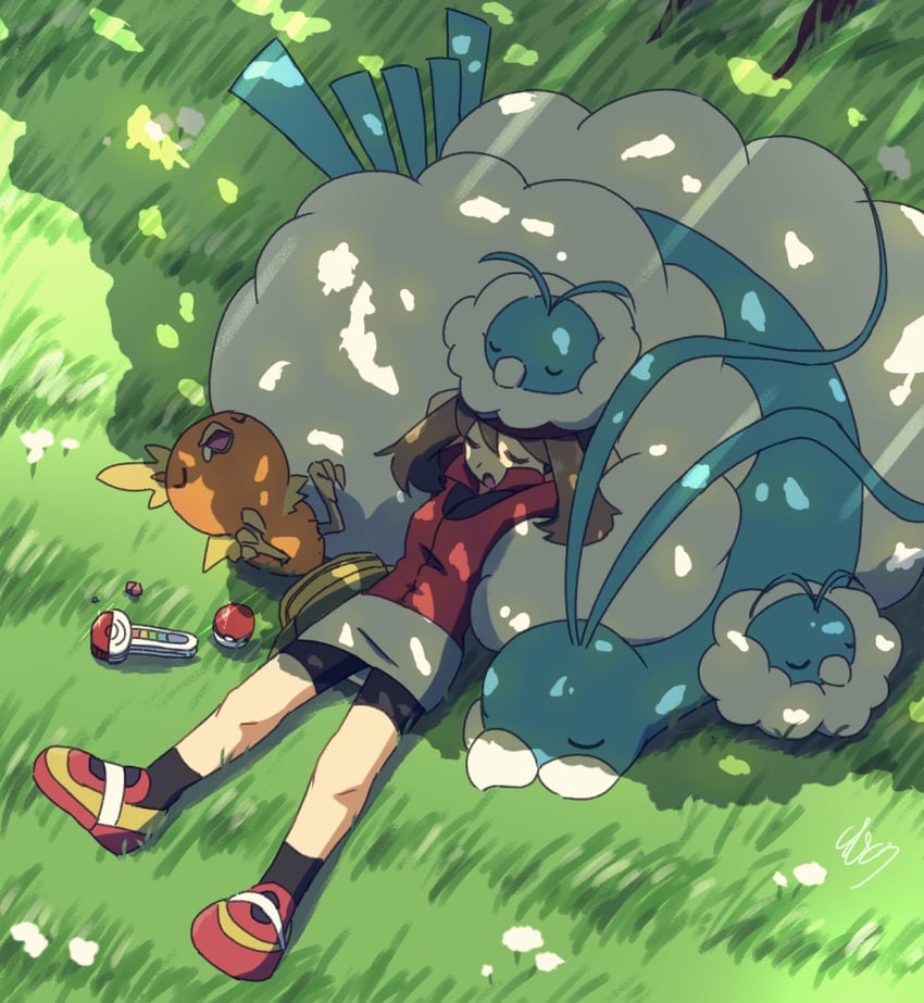 may, torchic, altaria, and swablu (pokemon and 1 more) drawn by mutou610