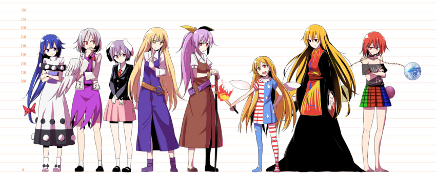 clownpiece, junko, hecatia lapislazuli, kishin sagume, doremy sweet, and 3 more (touhou and 1 more) drawn by daitoutei