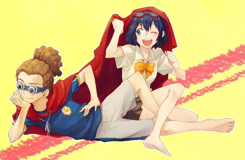 kidou yuuto and otonashi haruna (inazuma eleven) drawn by wakaya_hana