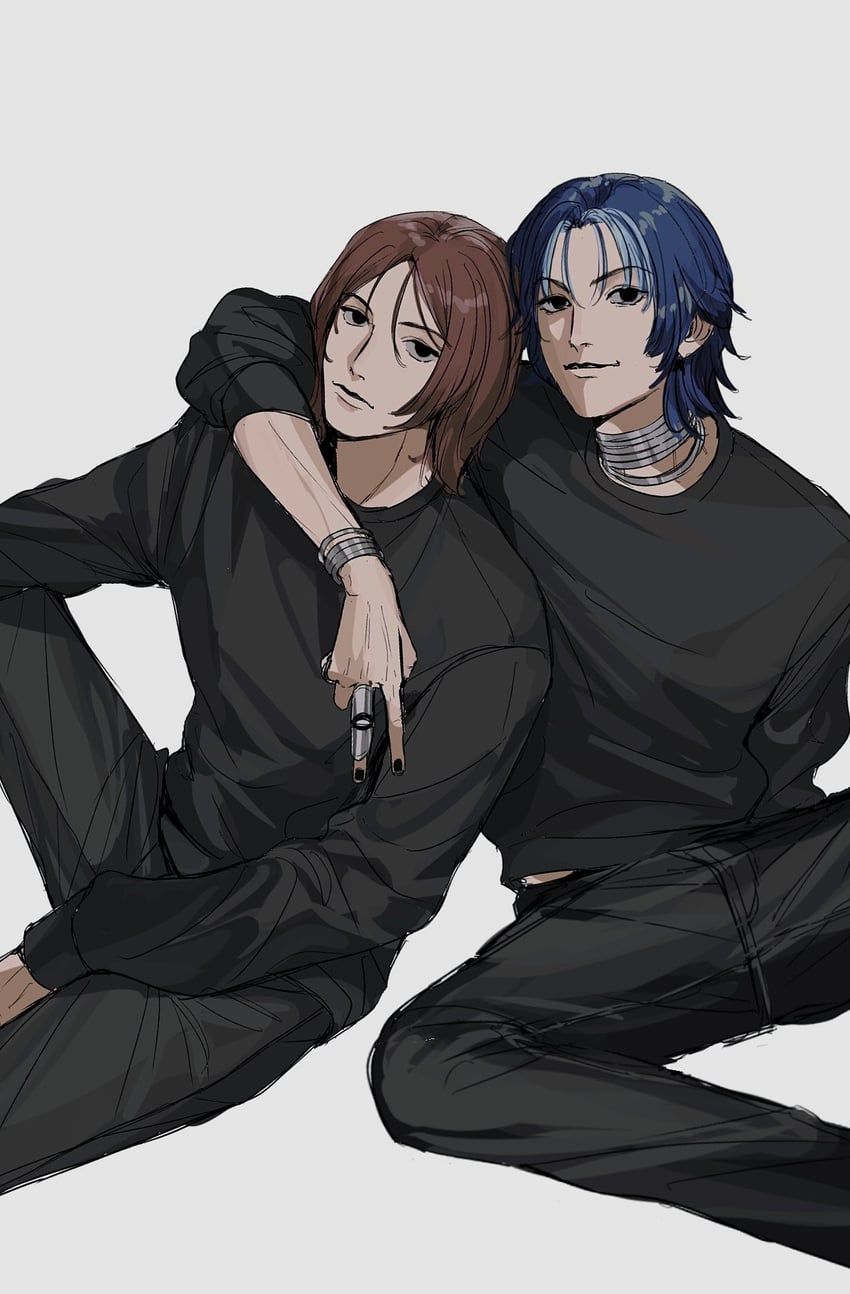 suou tatsuya and mishina eikichi (persona and 2 more) drawn by amikoiiko