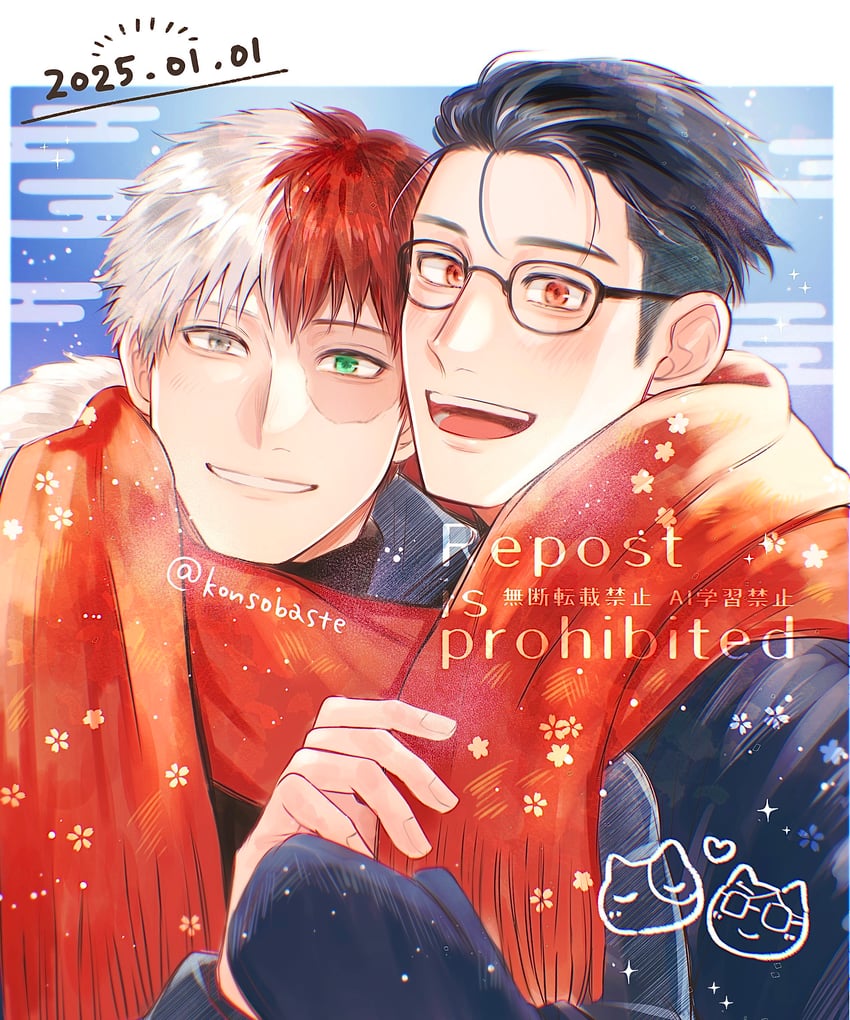 todoroki shoto and iida tenya (boku no hero academia) drawn by konsobastew