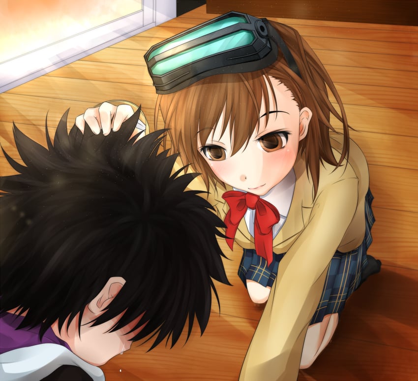 kamijou touma, misaka imouto, and misaka network sotai (toaru majutsu no index and 1 more) drawn by shin_(highest1192)