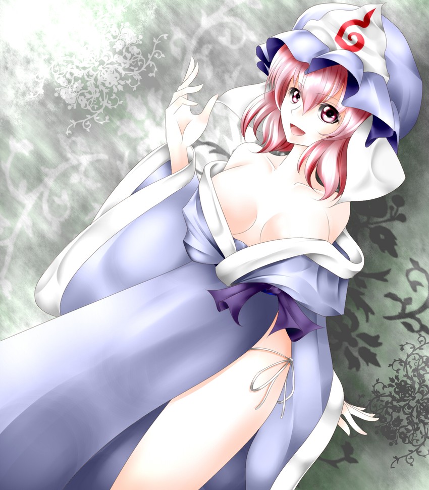 saigyouji yuyuko (touhou) drawn by parad@_jibaku_rei