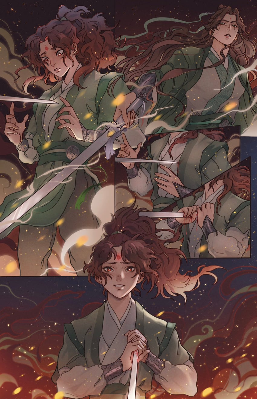shen qingqiu and luo binghe (renzha fanpai zijiu xitong) drawn by djuney9