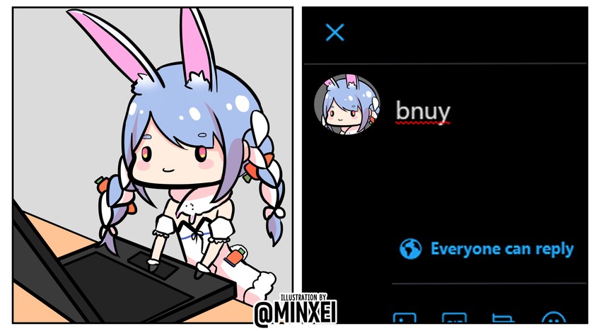 usada pekora (hololive and 1 more) drawn by minxei
