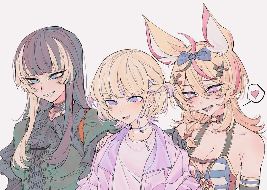 omaru polka, juufuutei raden, and todoroki hajime (hololive and 1 more) drawn by kakult2017