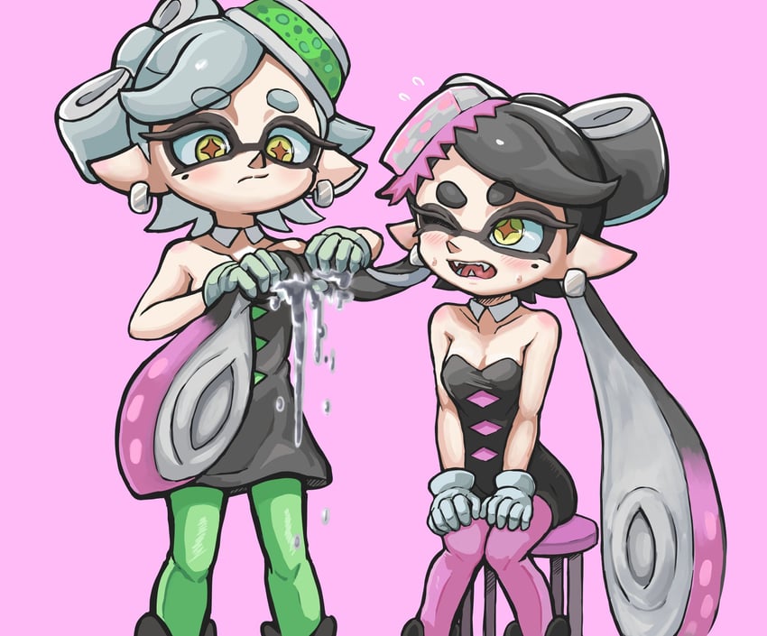 callie and marie (splatoon and 1 more) drawn by takamame