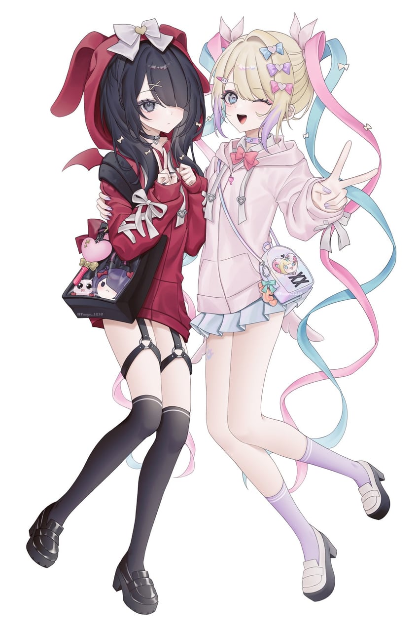 chouzetsusaikawa tenshi-chan, ame-chan, and pien cat (needy girl overdose) drawn by touyu_1210