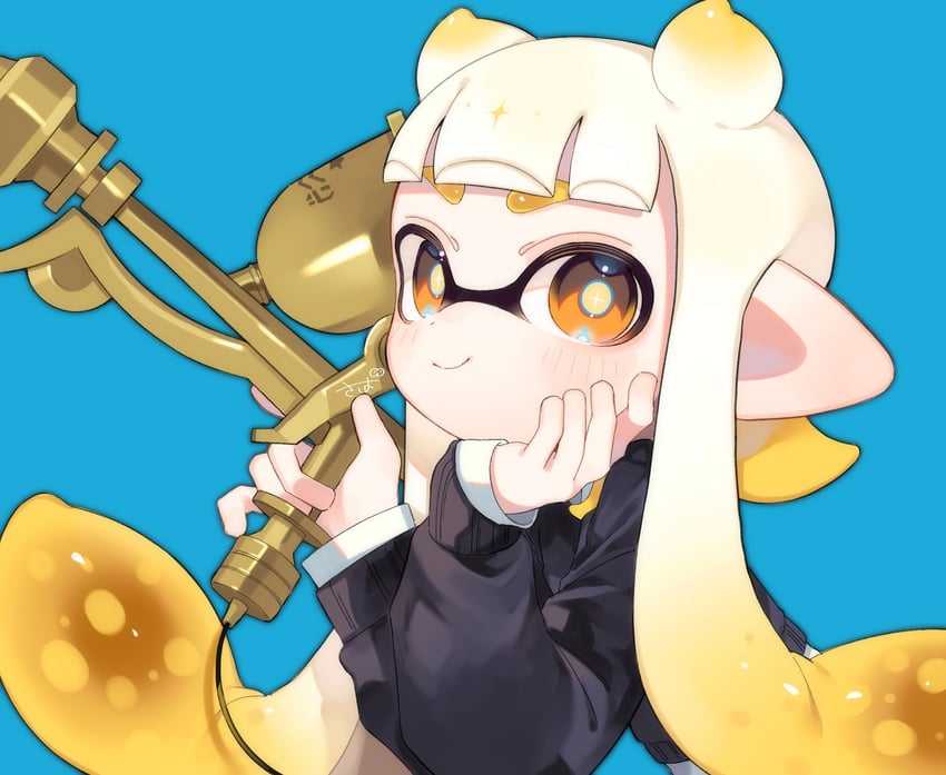 inkling player character and inkling girl (splatoon and 1 more) drawn by sabata_saba