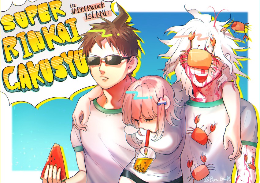 nanami chiaki, komaeda nagito, and hinata hajime (danganronpa and 2 more) drawn by baru_(bar_0405)