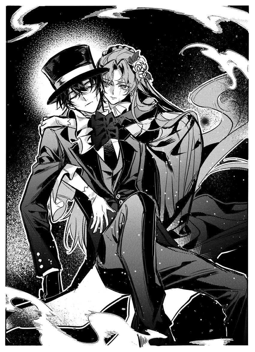 klein moretti and audrey hall (lord of the mysteries) drawn by yunzhanyun