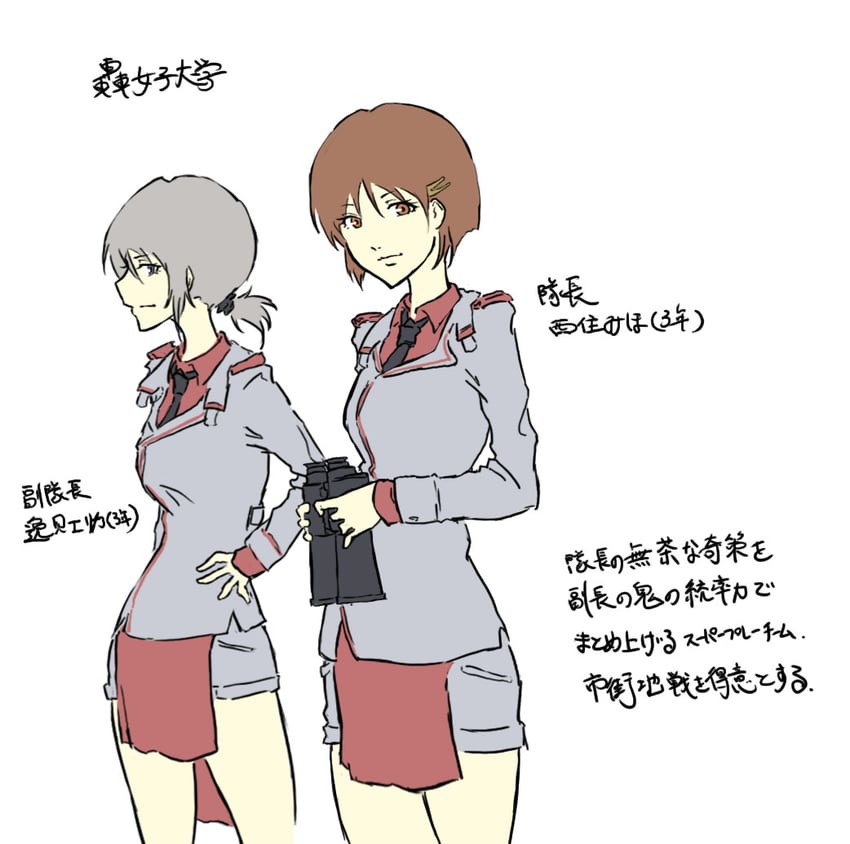 nishizumi miho and itsumi erika (girls und panzer) drawn by run_the_9tails