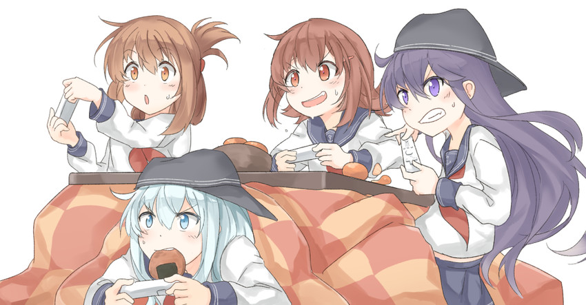 hibiki, inazuma, ikazuchi, and akatsuki (kantai collection) drawn by ido_(teketeke)