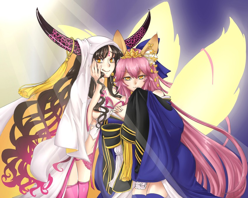 tamamo, tamamo no mae, and sessyoin kiara (fate and 3 more) drawn by myonexis