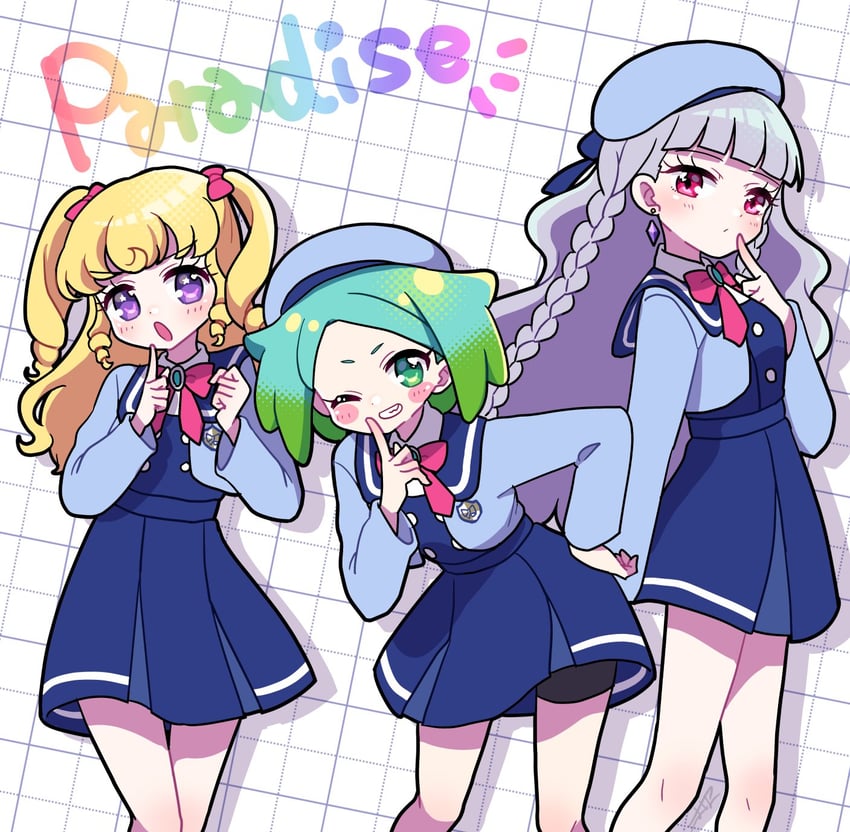 yumekawa yui, nijiiro nino, koda michiru, and miichiru (pretty series and 3 more) drawn by koyoshi_yoko