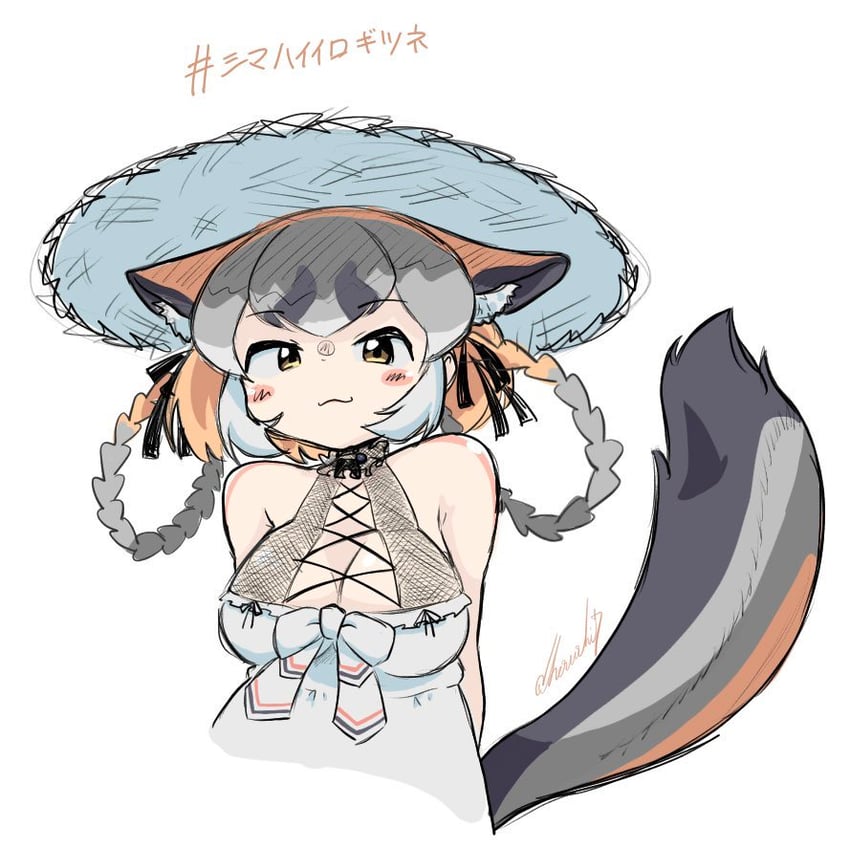 island fox (kemono friends and 1 more) drawn by cherushi_2