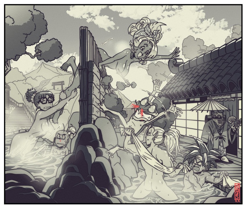 lucca ashtear, crono, marle, ayla, robo, and 2 more (chrono trigger) drawn by ryan_jampole