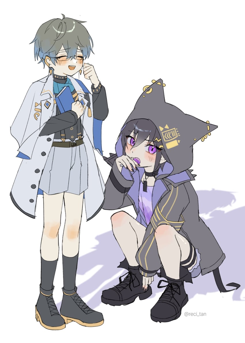 ike eveland and kanade izuru (nijisanji and 2 more) drawn by citan_(reci_tan)