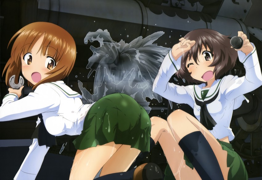 nishizumi miho and akiyama yukari (girls und panzer and 1 more) drawn by sugimoto_isao
