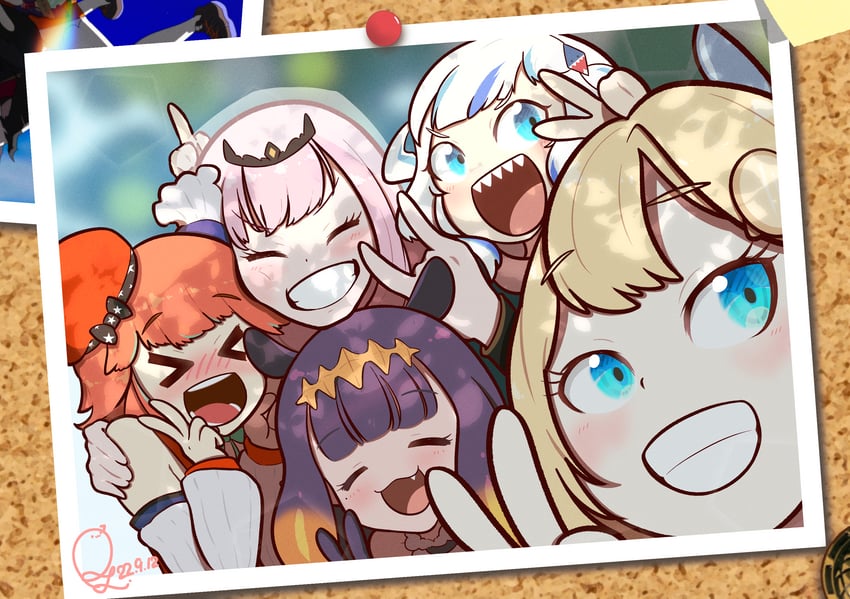 gawr gura, mori calliope, ninomae ina'nis, takanashi kiara, and watson amelia (hololive and 1 more) drawn by ryanred3918