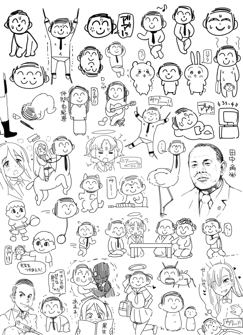 sensei, yuuka, doodle sensei, asuna, aris, and 7 more (blue archive and 5 more) drawn by abubu