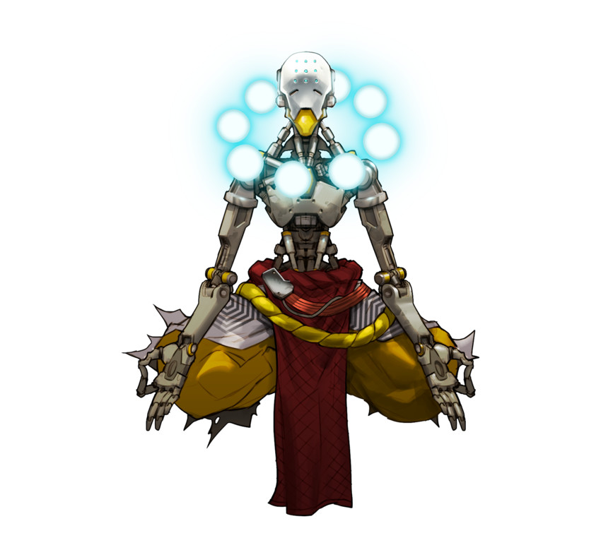 zenyatta (overwatch and 1 more) drawn by arnold_tsang