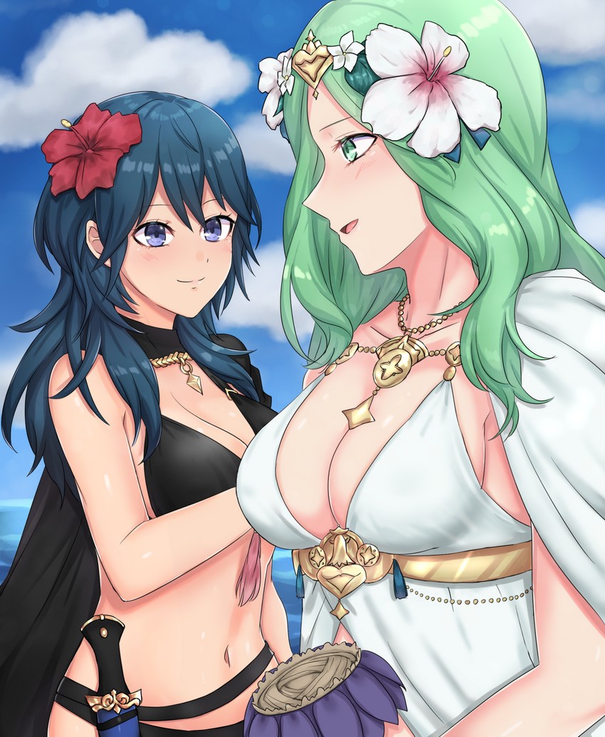 female byleth and rhea (fire emblem and 2 more) drawn by haniwa_(8241427)
