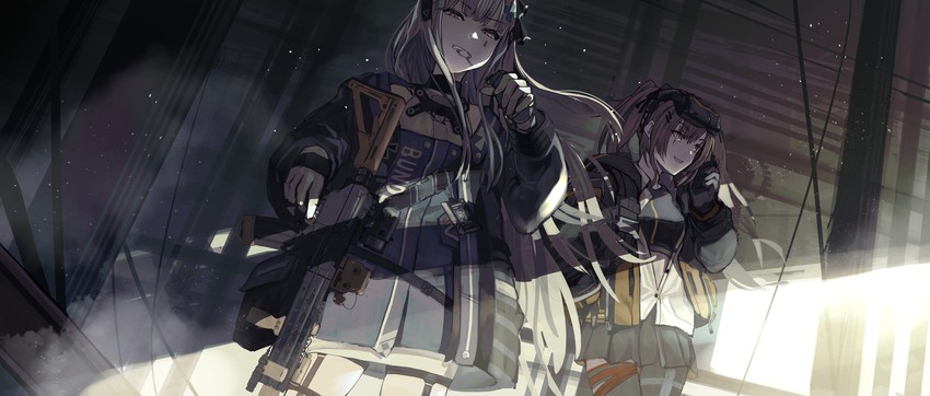 hk416 and ump9 (girls' frontline) drawn by fujita_(condor)