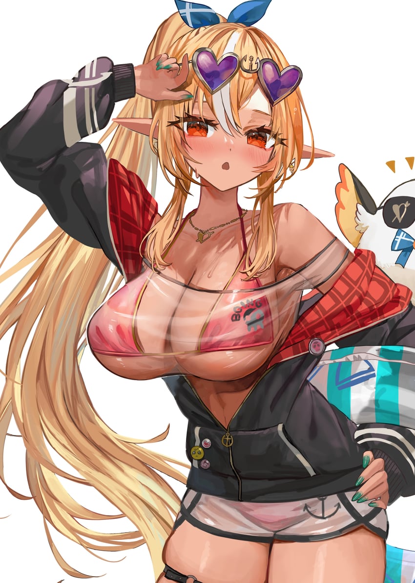 houshou marine, shiranui flare, and elfriend (hololive) drawn by rum_raisin_(chihiromakita19)