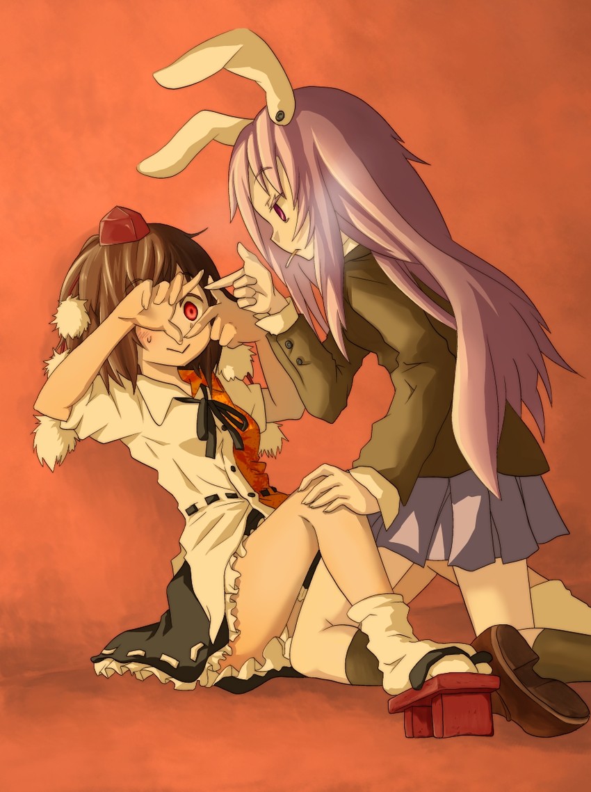 shameimaru aya and reisen udongein inaba (touhou) drawn by issin.