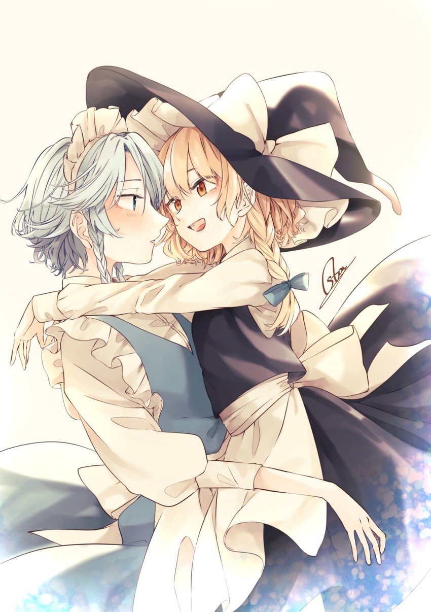 kirisame marisa and izayoi sakuya (touhou) drawn by souta_(karasu_no_ouchi)