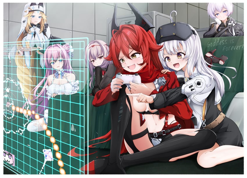red hood, dorothy, doro, rapunzel, scarlet, and 2 more (goddess of victory: nikke) drawn by c-rabbit