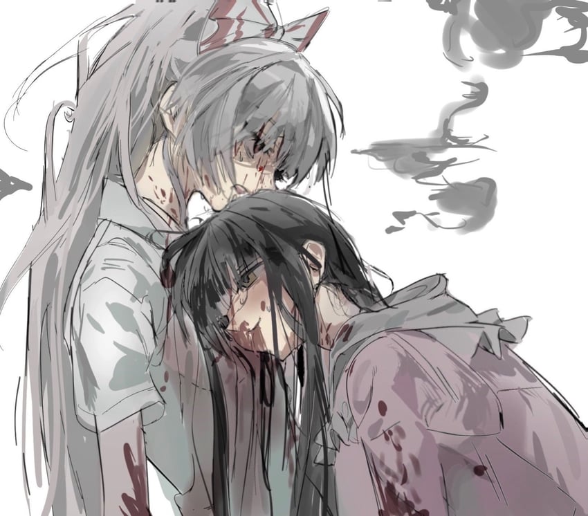 fujiwara no mokou and houraisan kaguya (touhou) drawn by sesmkun