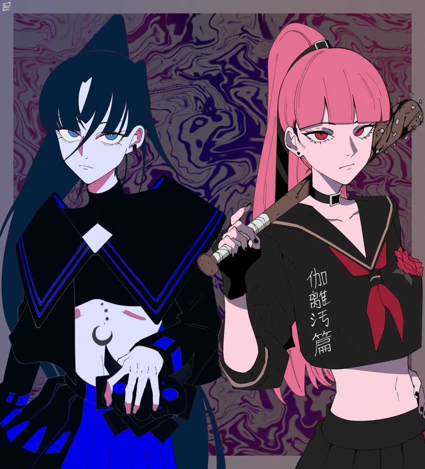 mori calliope and naima (hololive and 4 more) drawn by ninochuu