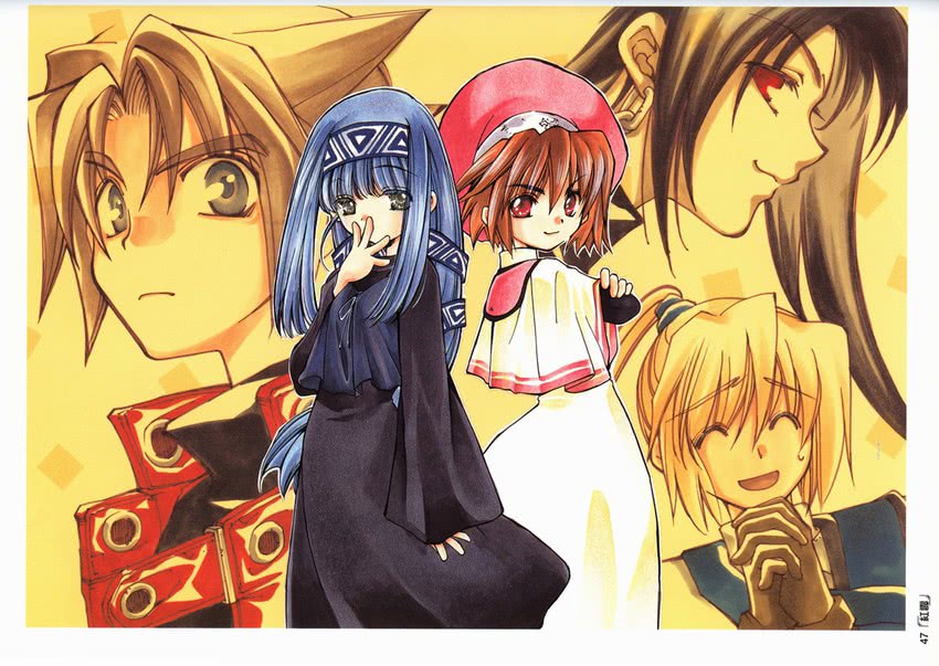 reverie metherlence, cisqua, coud van giruet, kullweet envatilia, and rowen (elemental gelade) drawn by azuma_mayumi