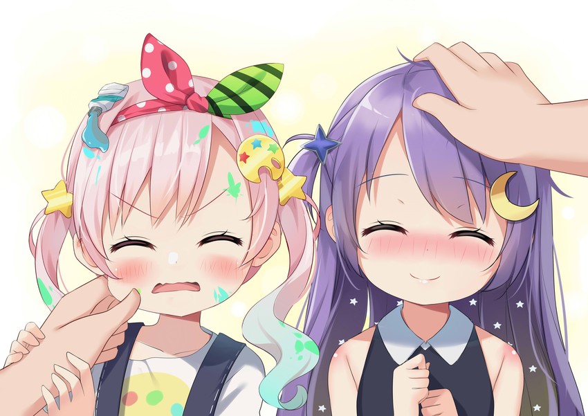 moona hoshinova and airani iofifteen (hololive and 1 more) drawn by ikazu401
