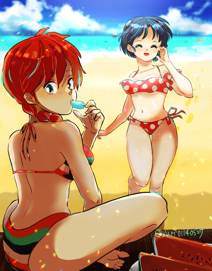 ranma-chan and tendou akane (ranma 1/2) drawn by yuri01140527