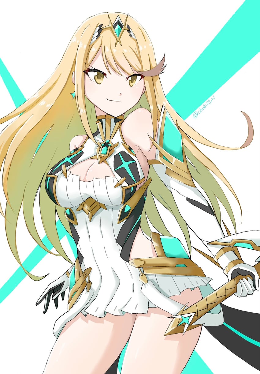 mythra (xenoblade chronicles and 1 more) drawn by chobi0521