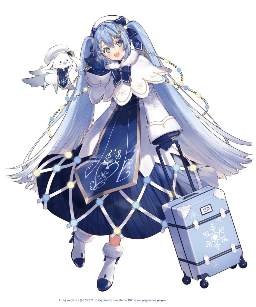 hatsune miku, yuki miku, and rabbit yukine (vocaloid) drawn by necomi