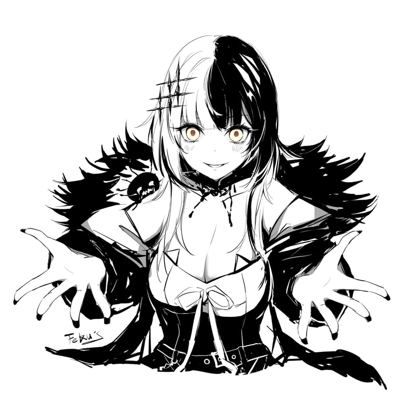 shiori novella and yorick (hololive and 1 more) drawn by gloryaldelly