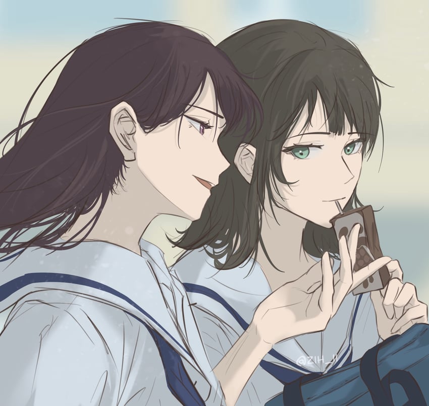 shiina taki and yahata umiri (bang dream! and 1 more) drawn by zih_ii