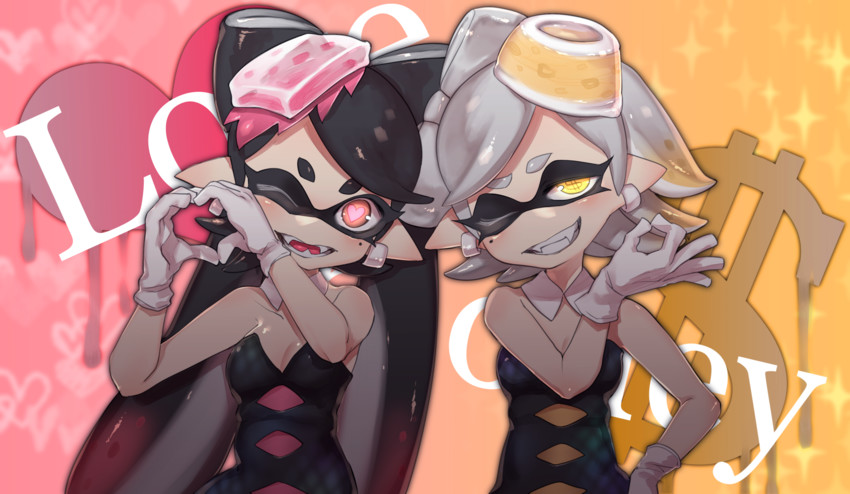 callie and marie (splatoon and 1 more) drawn by puchiman