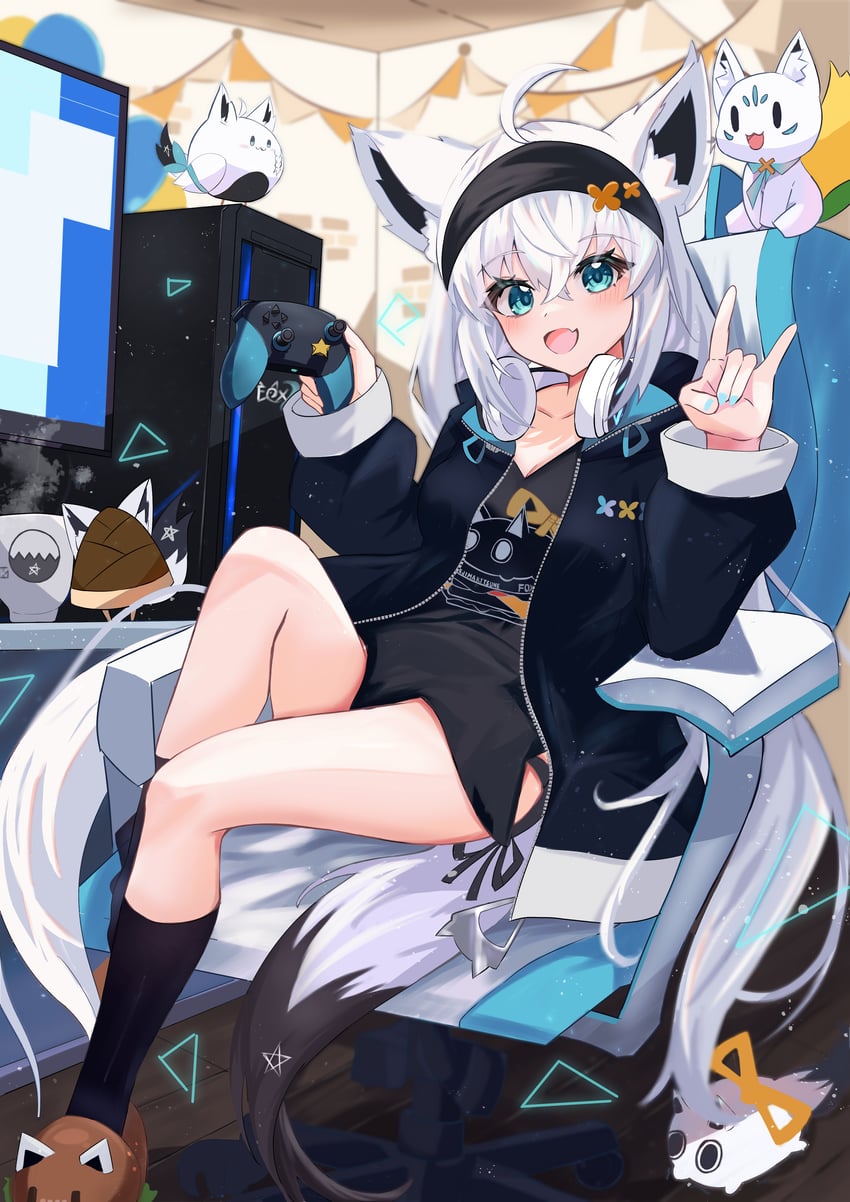 shirakami fubuki, sukonbu, and oruyanke (hololive) drawn by soma443