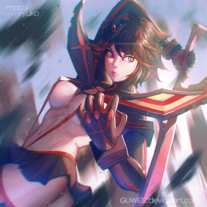 matoi ryuuko and senketsu (kill la kill) drawn by guweiz