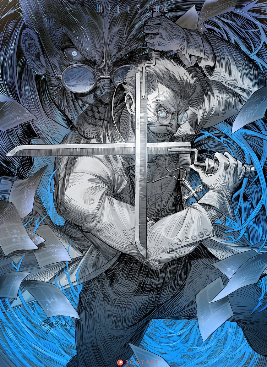 alexander anderson (hellsing) drawn by b.c.n.y.