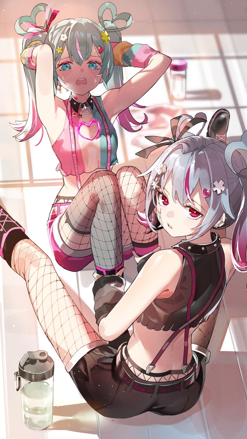 hatsune miku and deco miku (vocaloid) drawn by nik_ibi