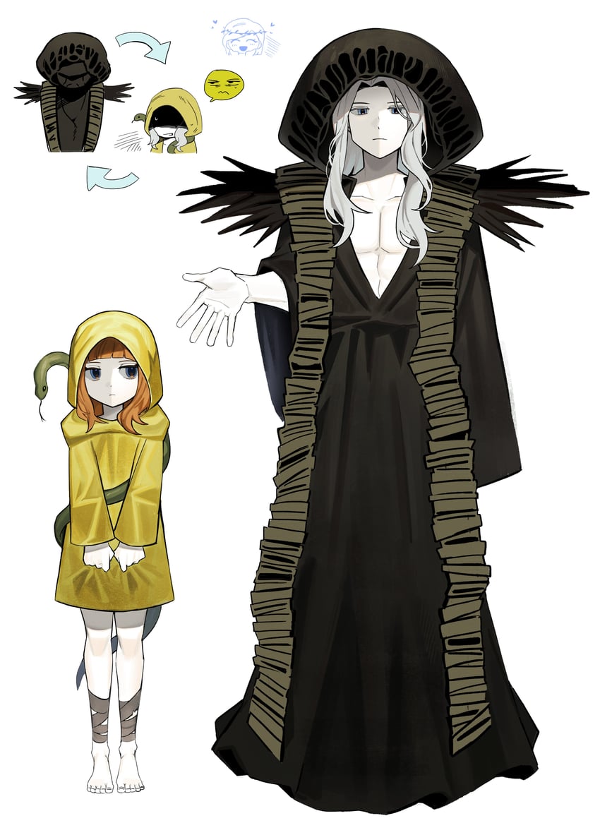 the girl, le'garde, the god of fear and hunger, and nilvan (fear & hunger and 1 more) drawn by asdf1211950