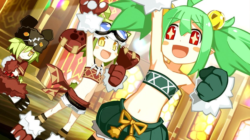 chou chou, chou chou vigor, welsh cocott, and sharuru cocott (attouteki yuugi mugen souls) drawn by nanameda_kei